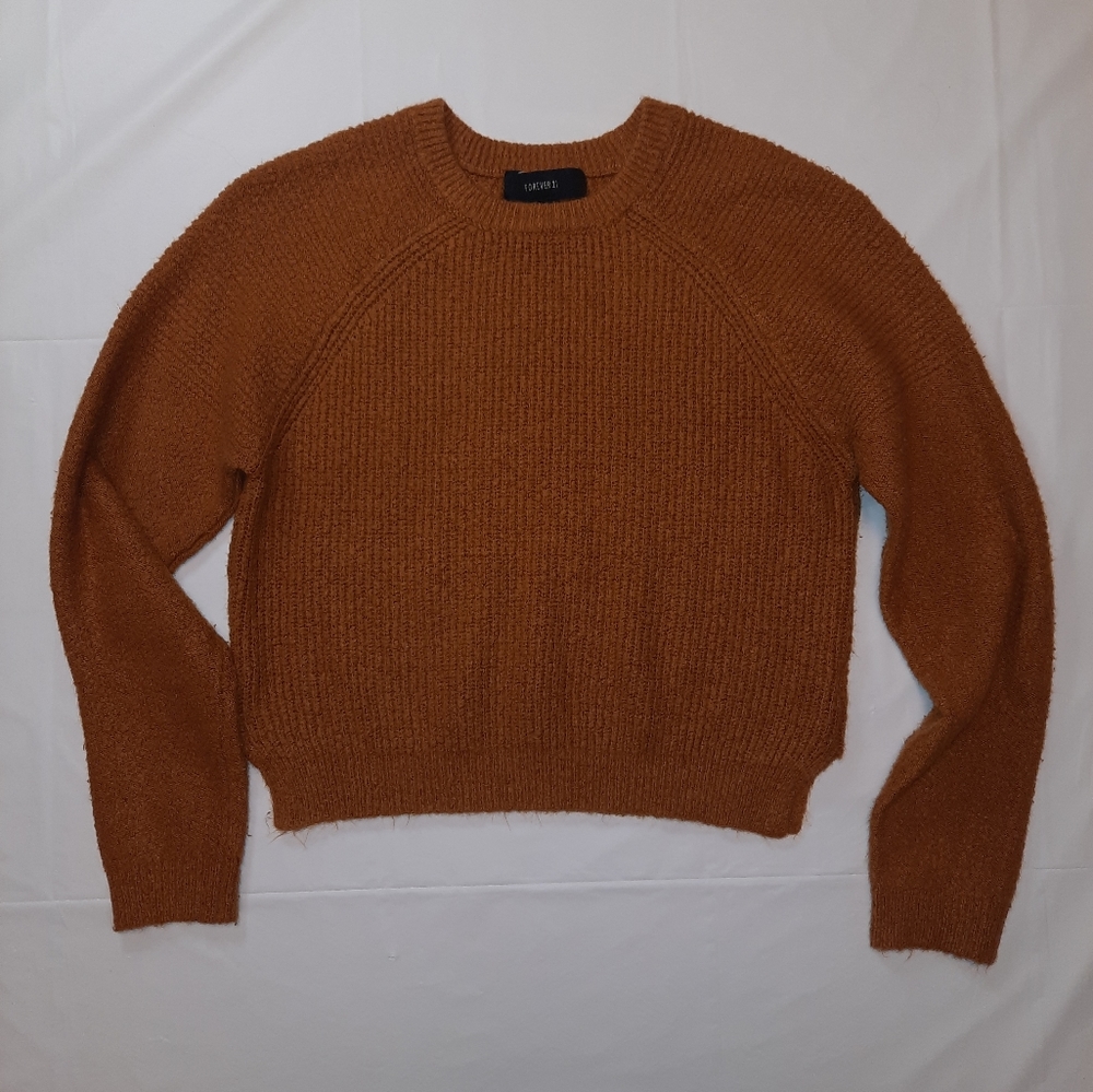 Forever 21 | Cropped Knit Sweater Brown Size S